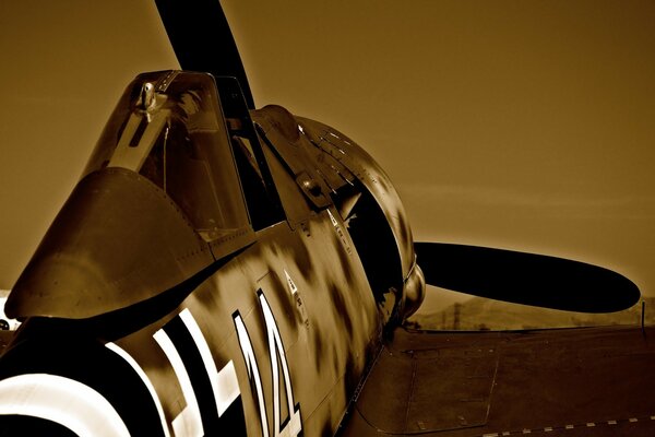 Fotografía de un avión militar Vintage