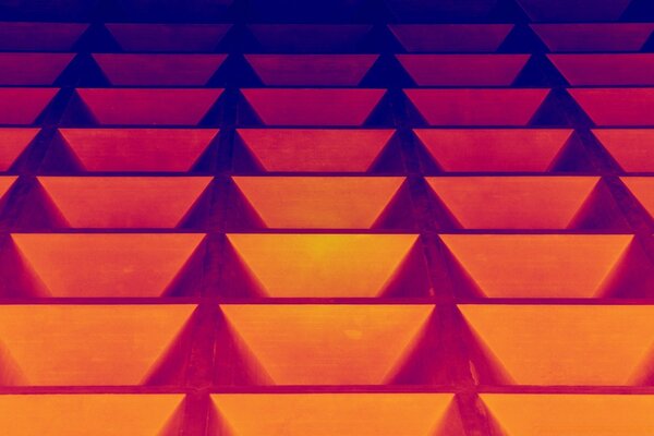 Wallpaper in geometric format in orange color