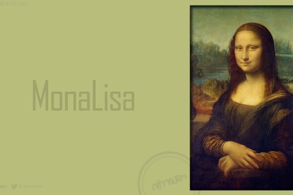 Мона Лизаның жасыл фондағы портреті