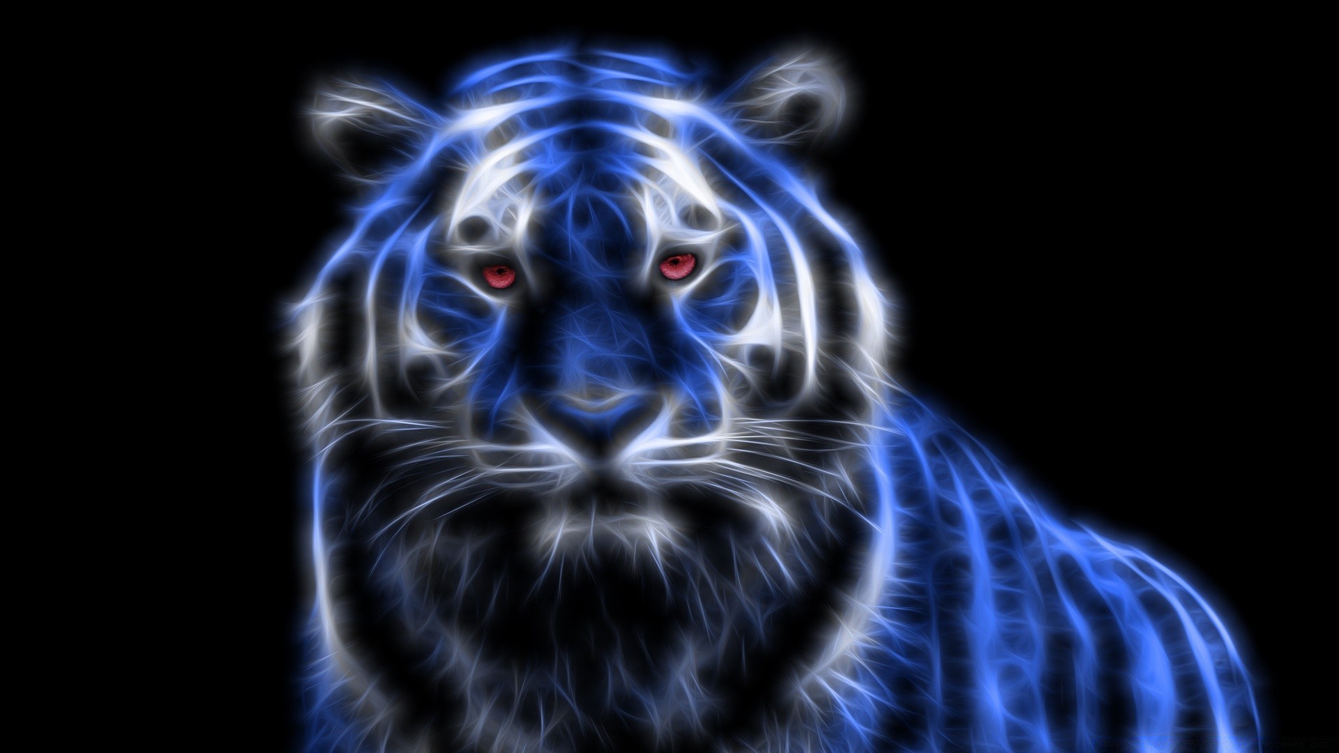 Blue Glowing Tiger - Phone wallpapers