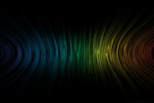 Rainbow waves on a black background