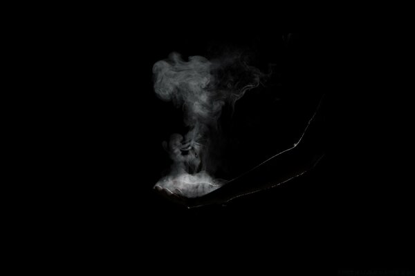 Smoke on a black desktop