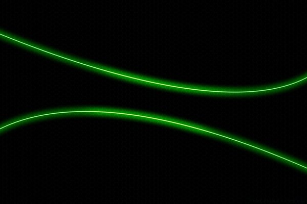 Green lines on the desktop with a black background