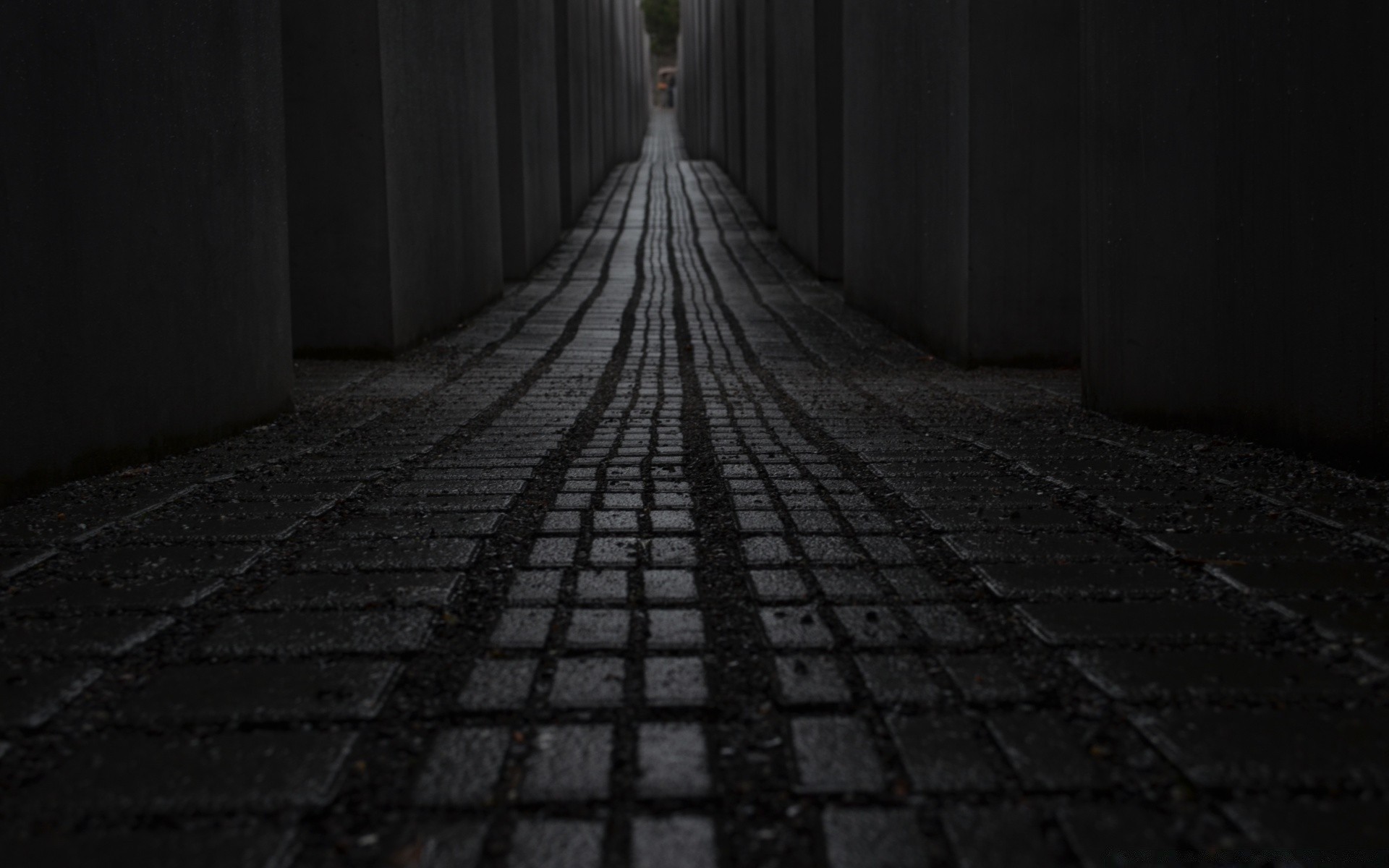 black and white street dark shadow monochrome pavement old wall urban light road