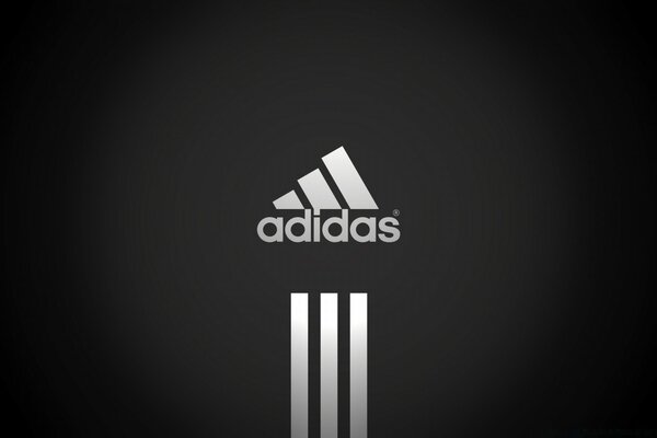 Logo Adidas blanco sobre fondo negro