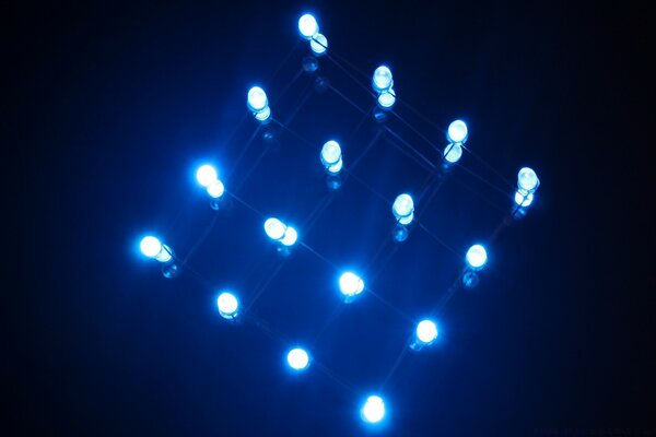 Glowing garland on a black background