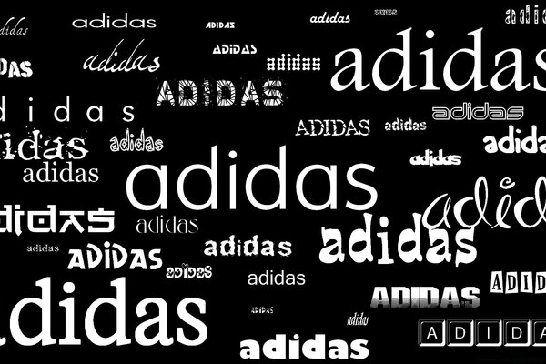 Adidas logo with tnkstoi on black