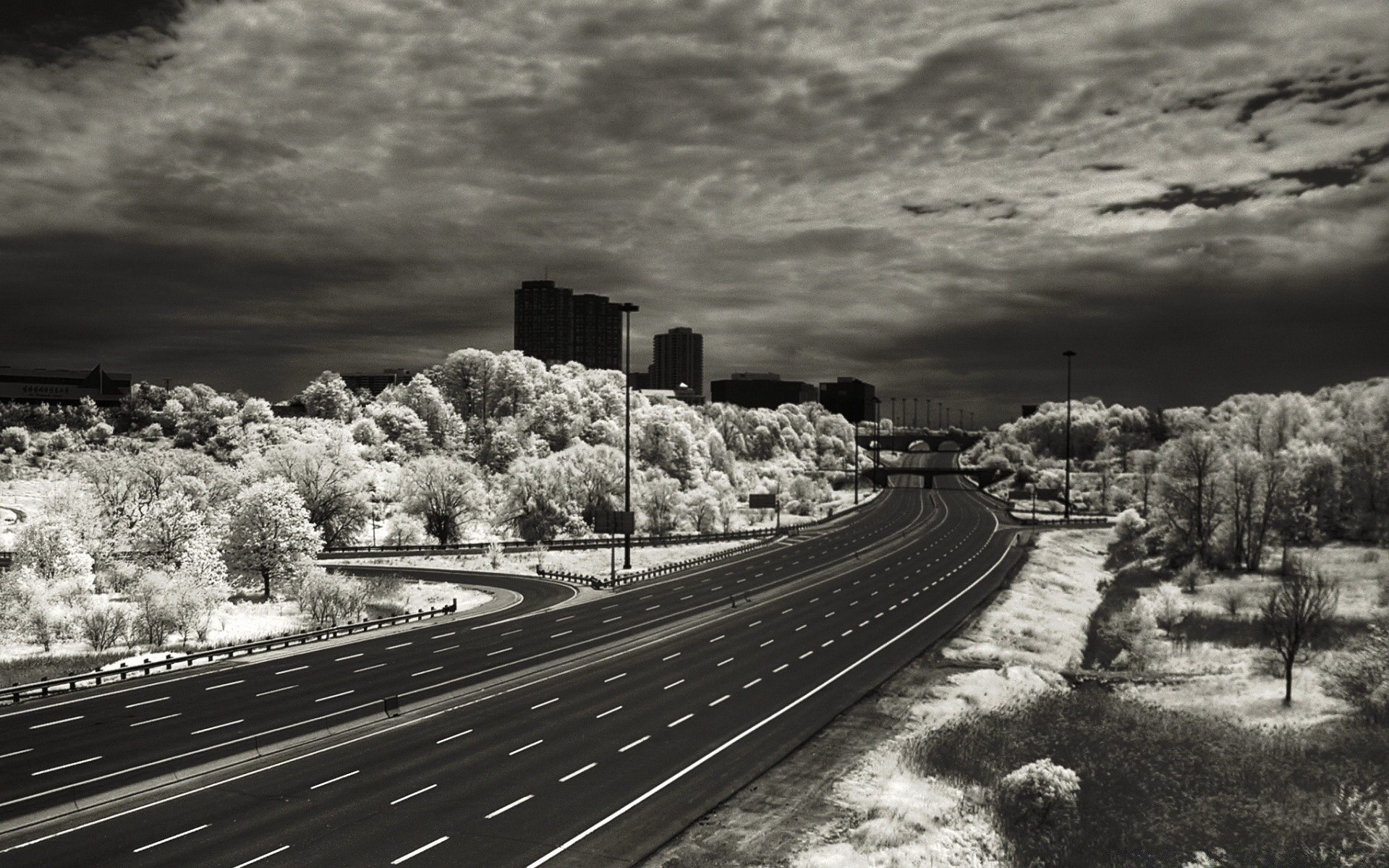 black travel transportation system city road street vehicle architecture monochrome sky bridge