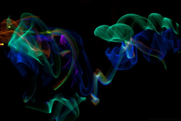 Dynamic abstraction on a black background