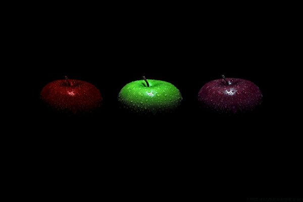 Red apple green apple and purple apple