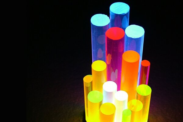 Bright tubes on a black background