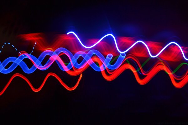 Abstraction of wavy lines of different colors