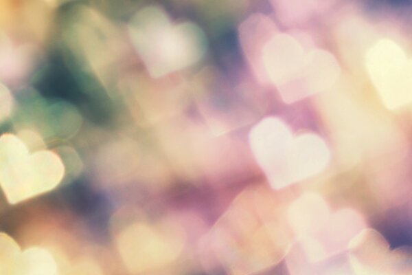 Blurring. Abstraction. Desktop background. Hearts