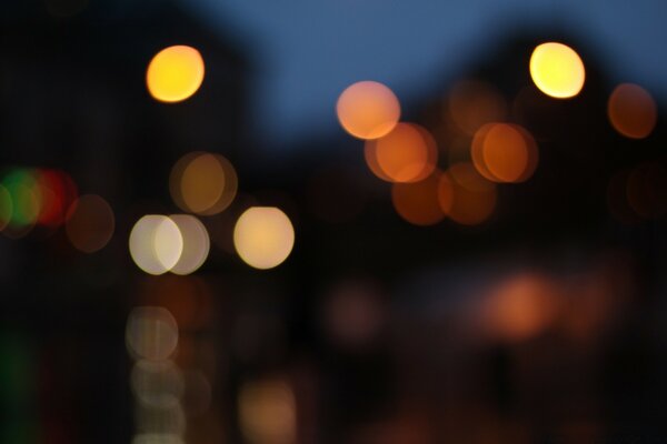 Blurred round bokeh focus