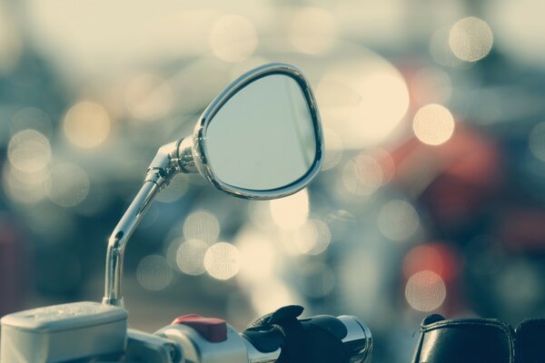 Rear view mirror on a motorcycle