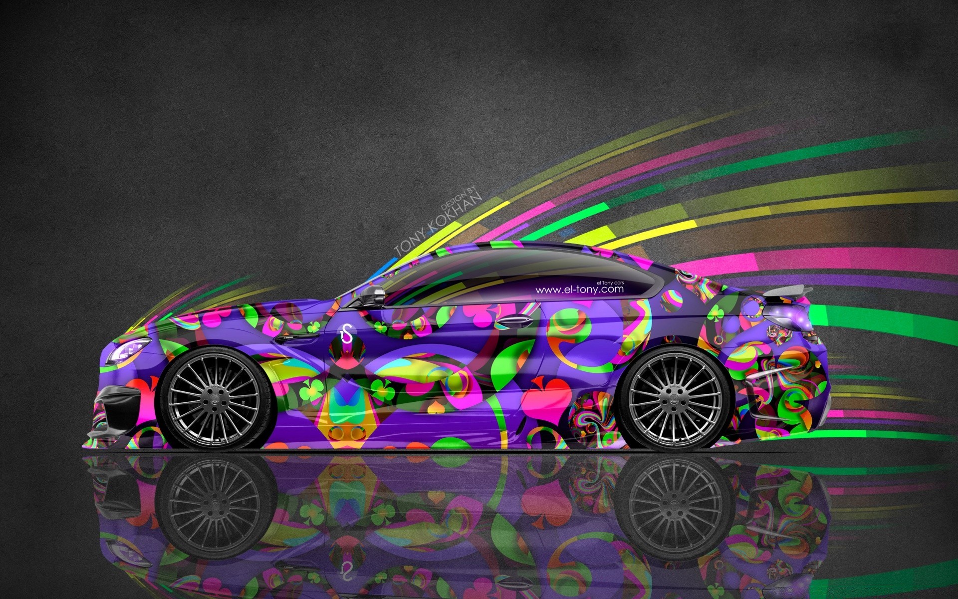 bright colors design wheel car vehicle