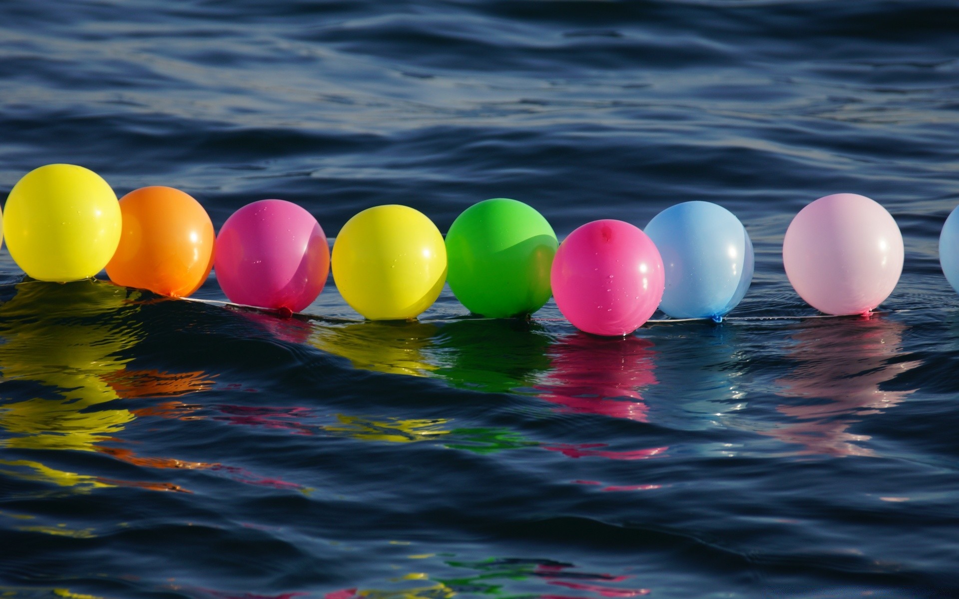 bright colors swimming balloon water color reflection nature