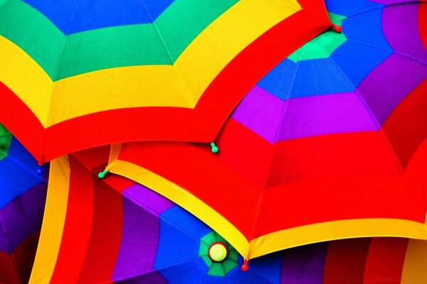 Rainbow, cheerful, bright umbrellas