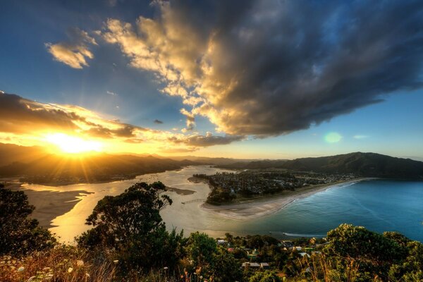 A beautiful view of the sea opens from a high