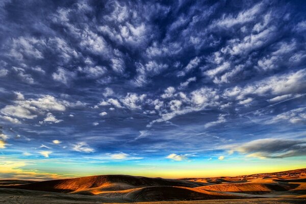 Endless stream of clouds along the valley