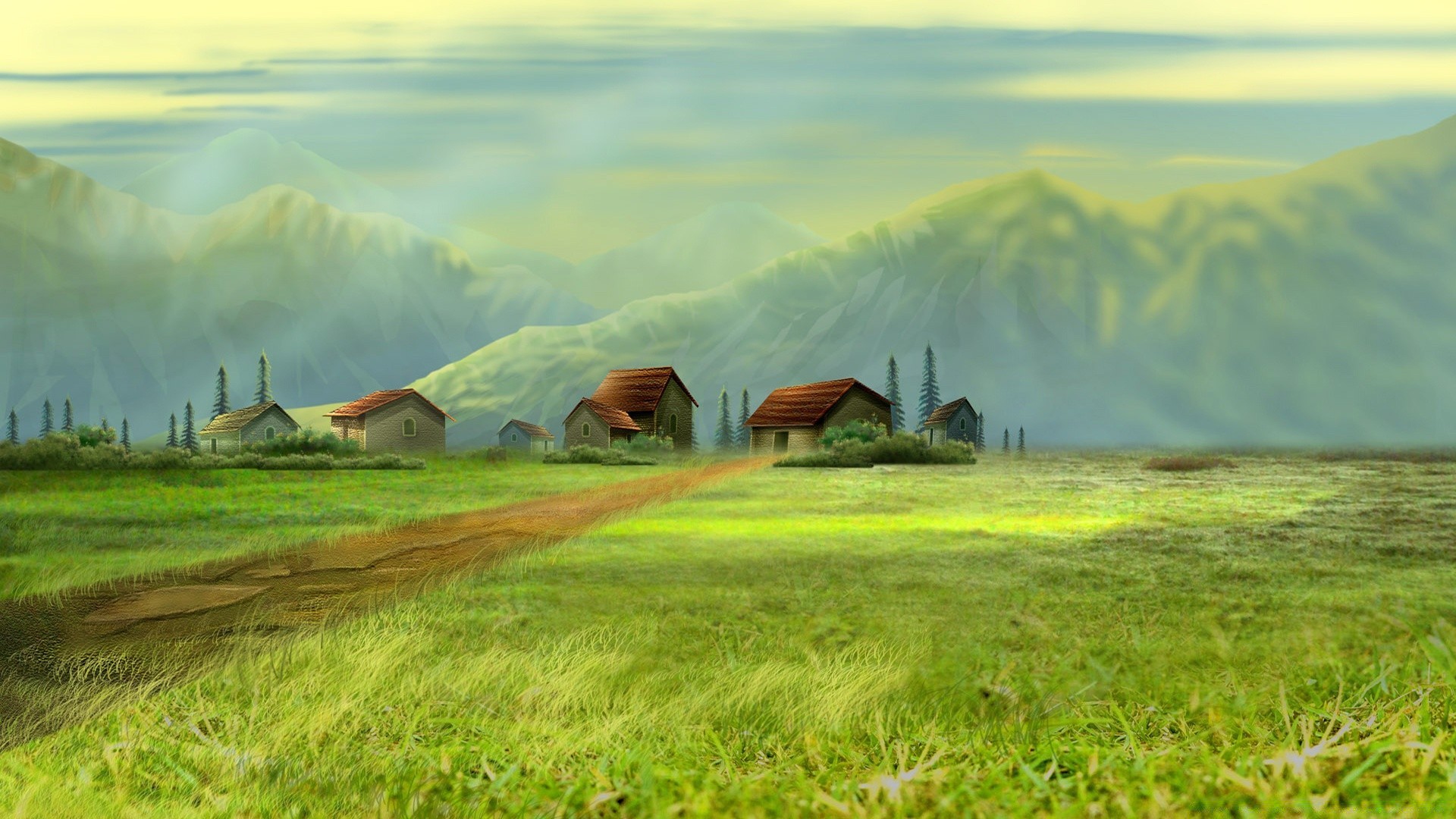 creative grass landscape rural field nature hayfield summer pasture countryside farm sky outdoors country mountain wood agriculture travel cloud hill