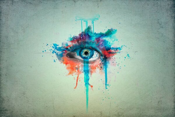 Eye minimalistic painting