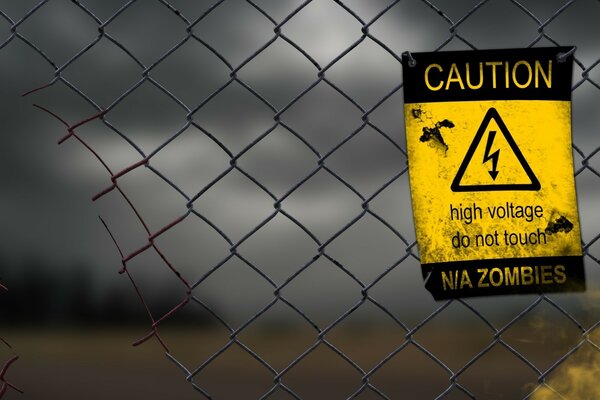 A scary fence with a forbidding sign