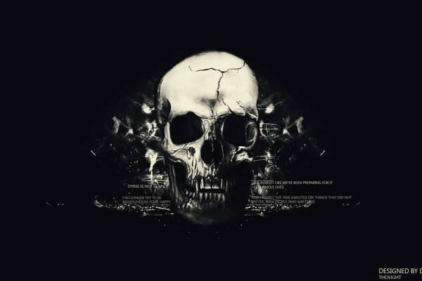 Scary skull on a black background