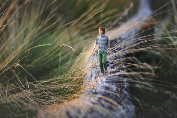 Creative photo of a child in nature