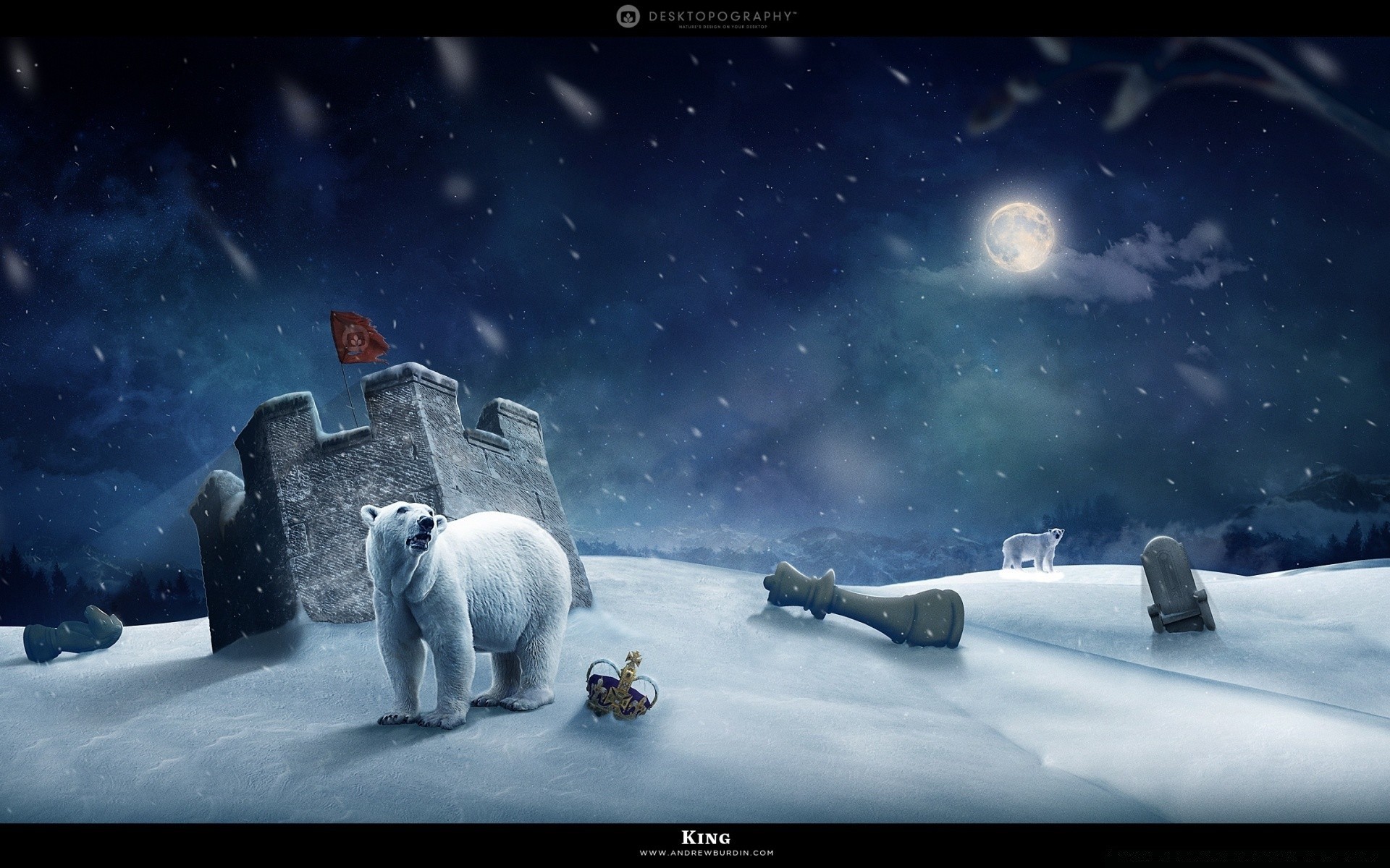 creative snow winter moon ice frosty cold sled polar exploration