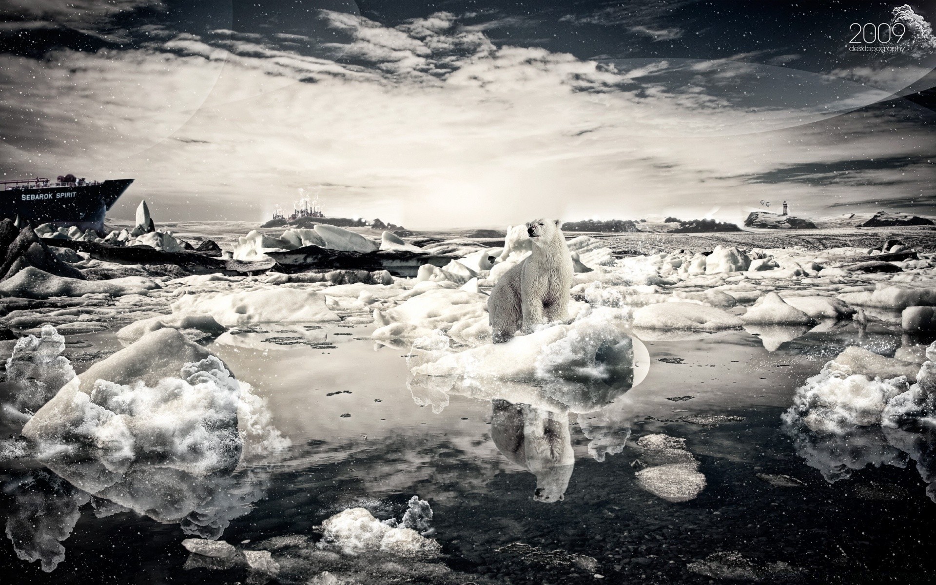 criativo água mar paisagem oceano gelo neve praia inverno mar monocromático rocha