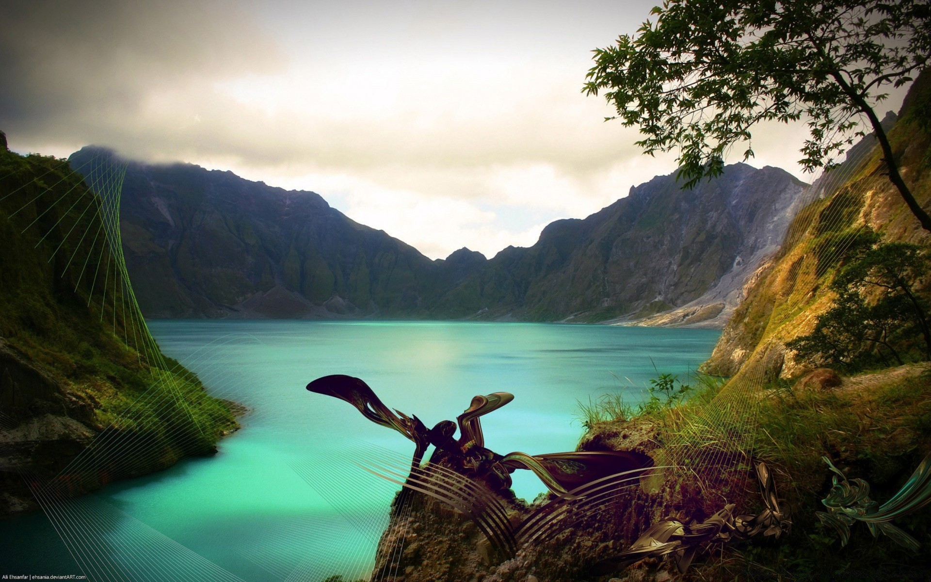 kreativ wasser landschaft natur berge reisen rock im freien meer baum landschaftlich himmel see