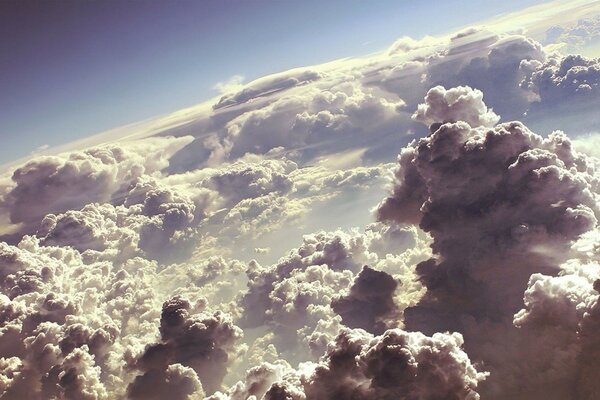 Blue sunny sky with clouds