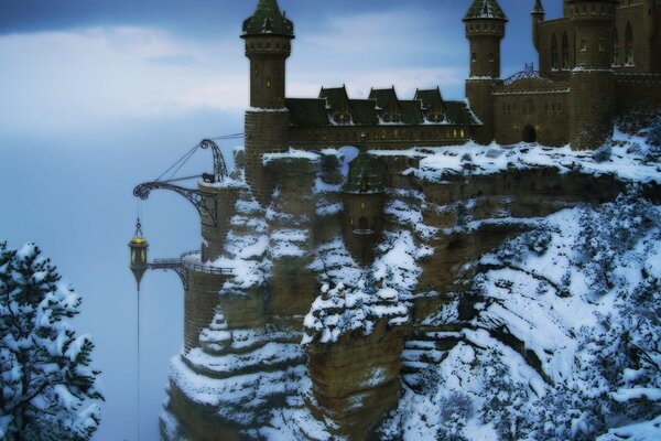 Château d hiver dans la nuit