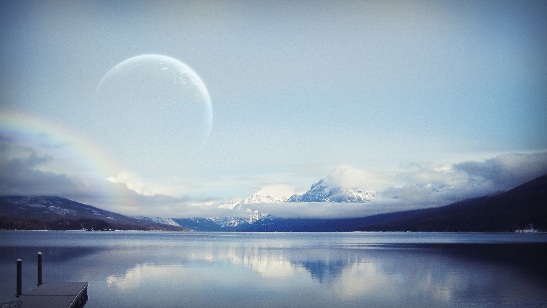 creative water lake landscape mountain reflection sky snow travel nature moon dawn sea fog outdoors ocean sunset scenic evening