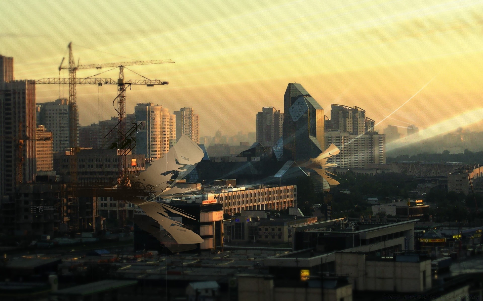 créatif ville skyline architecture voyage maison ville gratte-ciel coucher de soleil urbain ciel centre-ville pont rivière entreprise lumière rue soir bureau système de transport crépuscule