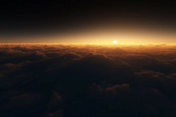 Sunset and sunrise over the earth