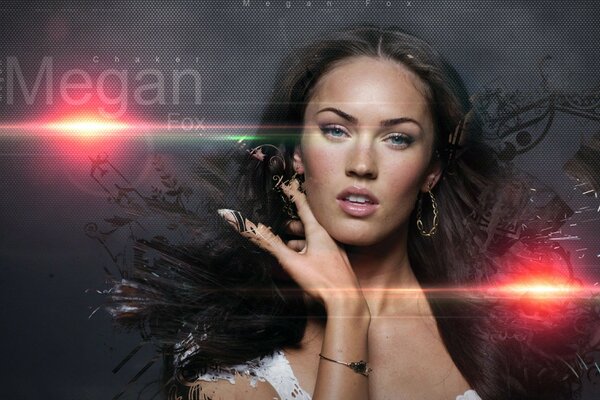 Charming Megan Fox in abstraction