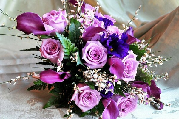 Wedding bouquet of pink roses