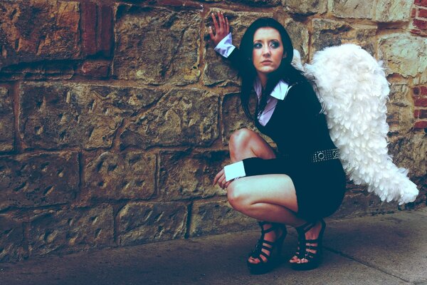 Beautiful Woman with white wings