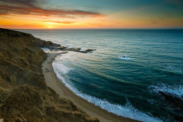 Beautiful sunset on the sea coast