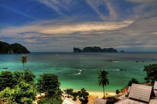 Tropical beach by the sea coast