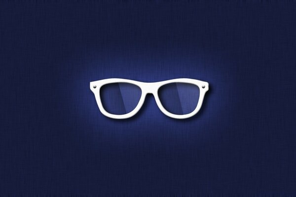 White glasses on a blue surface