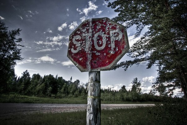 Panneau de signalisation d un film d horreur