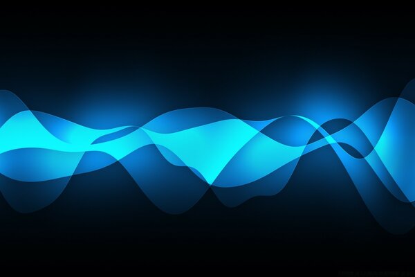 Dynamic wave of blue color