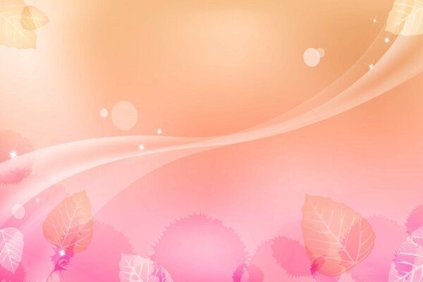 Pink with orange background with leaves