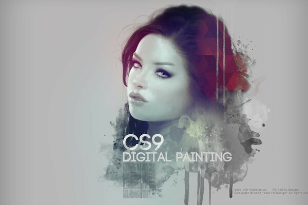 Creative portrait of a woman. Graphics