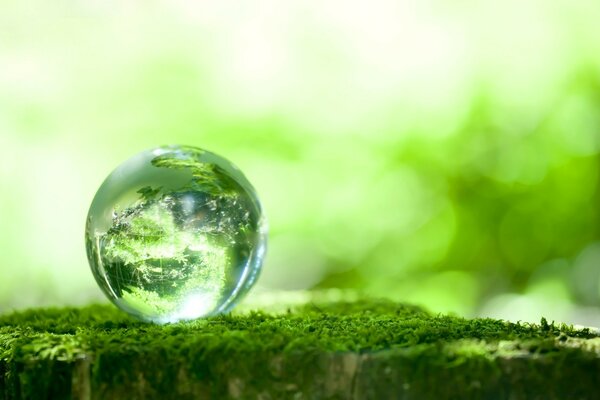 Uma gota de água. Uma gota em forma de planeta