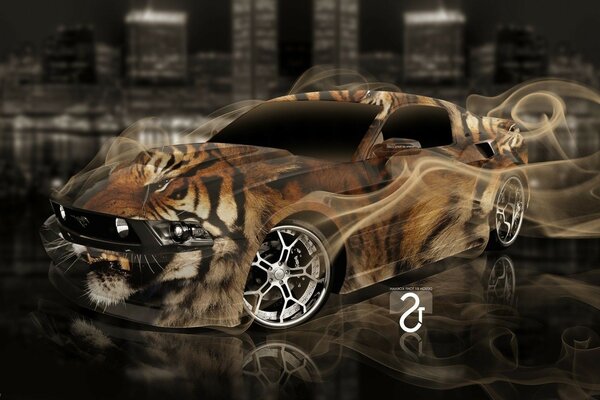 Sports car tiger color