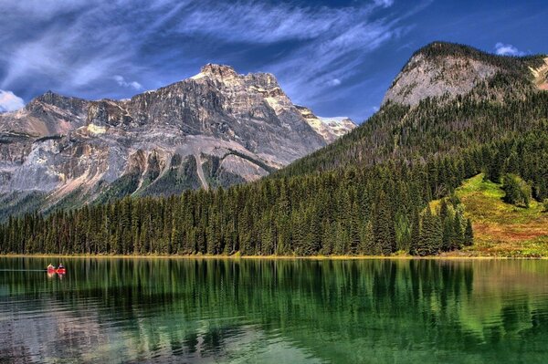 Sky Mountains Trees Lake Landscape